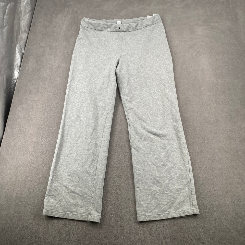 Anne Klein Sport Heather Gray Wide Leg Sweatpants XL French Terry Lounge Pants